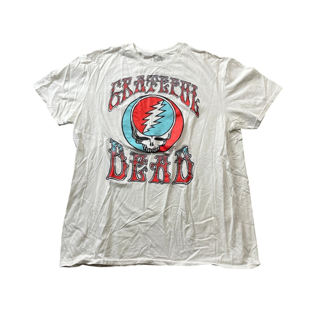 Grateful Dead White Graphic T Shirt Mens XL Cotton Short Sleeve Steal Your Face